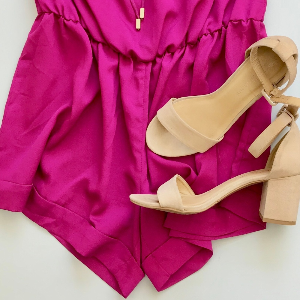 Gracia/ Pink Strapless Romper